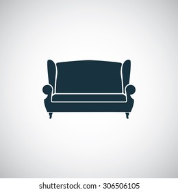 sofa icon, on white background
