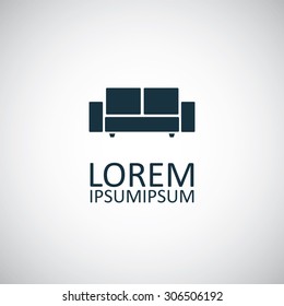sofa icon, on white background

