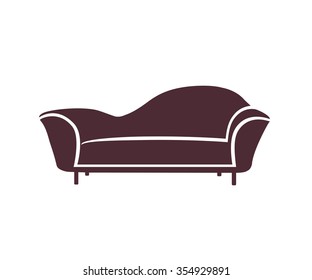Sofa icon on a white background vector illustration 