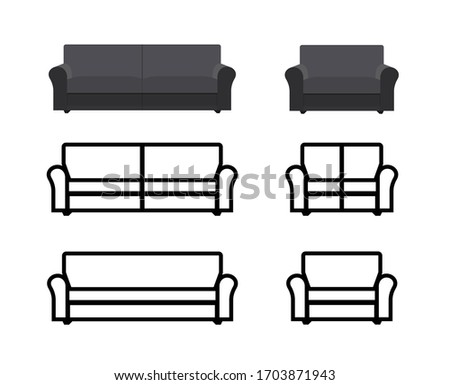 Sofa icon on white background