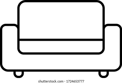 sofa icon outline isolated vector illustration
