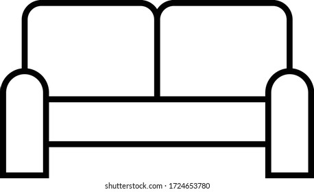 sofa icon outline isolated vector illustration
