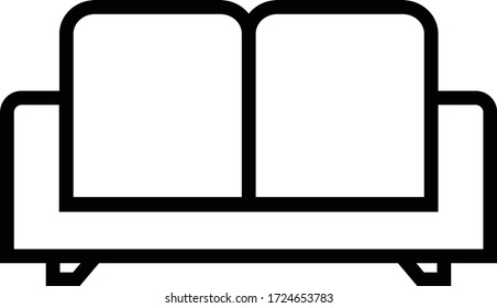 sofa icon outline isolated vector illustration