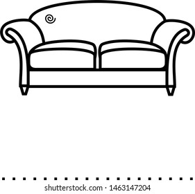 Sofa icon in outline style. Coloring template for modification and customizing  according to a specific task.