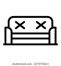 Sofa icon outline vector. Furniture production. Plant worker