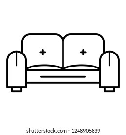 Sofa icon. Outline sofa vector icon for web design isolated on white background