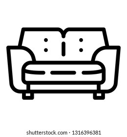 Sofa icon. Outline sofa vector icon for web design isolated on white background