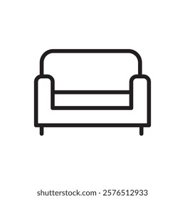 Sofa icon Outline vector for web ui