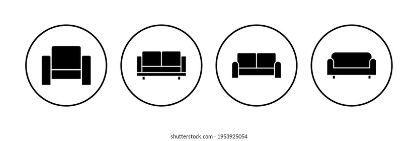 Conjunto de iconos de Sofa. ilustración de icono de sofá