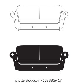 Sofa icon set. sofa icon illustration
