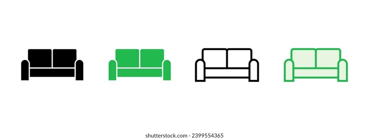 Sofa icon set. sofa icon illustration