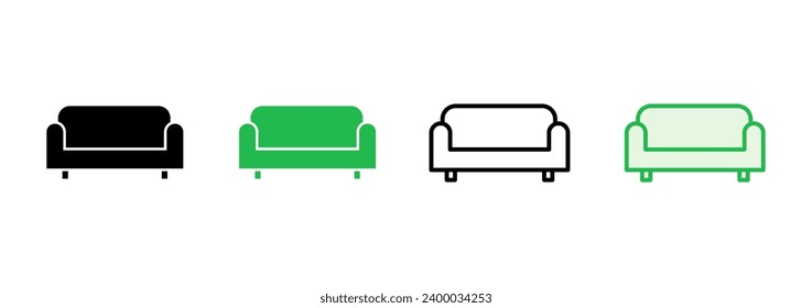 Sofa icon set. sofa icon illustration