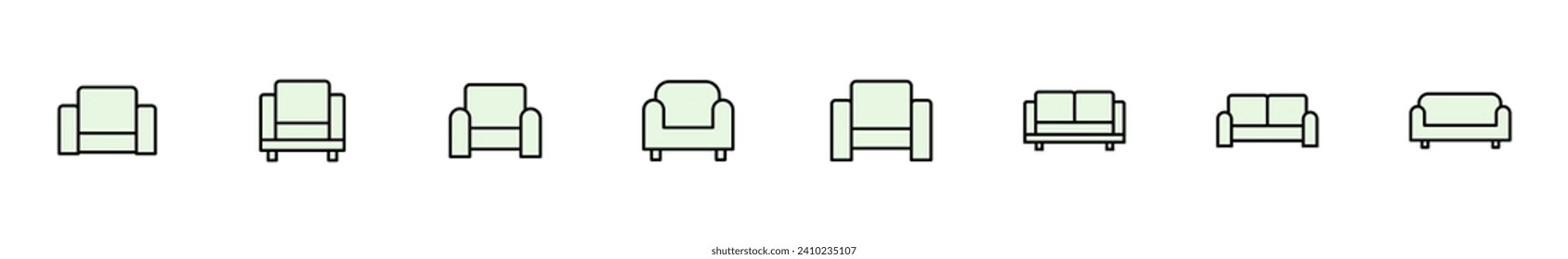 Sofa icon set. sofa icon illustration