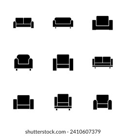 Sofa icon set. sofa icon illustration