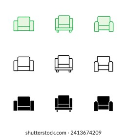 Conjunto de iconos de Sofa. ilustración de icono de sofá