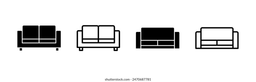 Sofa icon set. sofa icon illustration