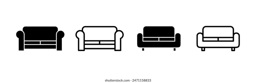 Sofa icon set. sofa icon illustration
