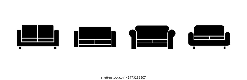 Conjunto de iconos de sofá. ilustración de iconos de sofá