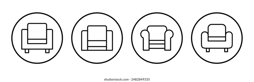 Sofa icon set. sofa icon illustration