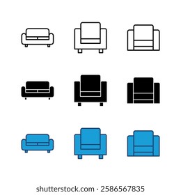Sofa icon set. sofa icon illustration