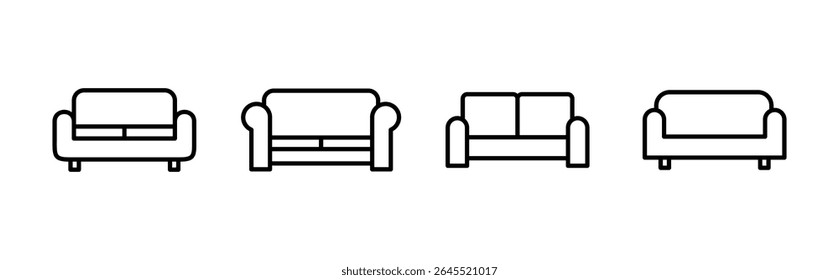 Conjunto de ícones do sofá. ilustração do ícone do sofá