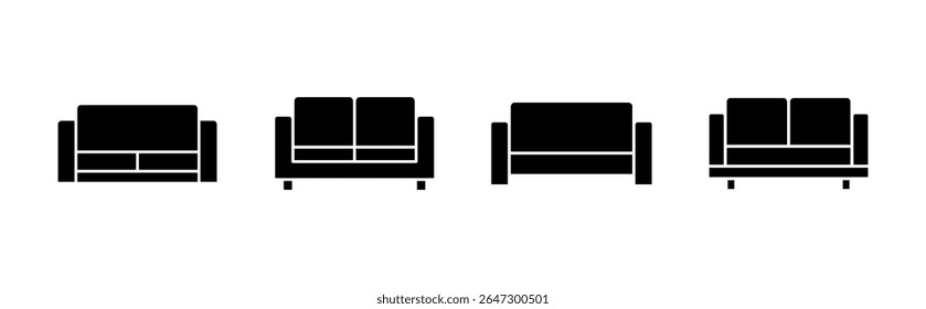 Sofa icon set. sofa icon illustration