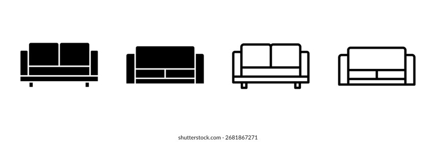 Sofa icon set. sofa icon illustration