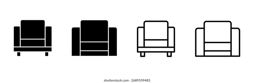 Conjunto de iconos de sofá. Ilustración de iconos de sofá