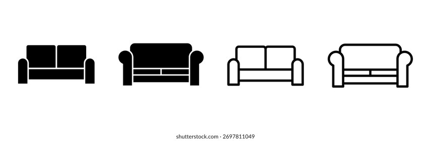 Conjunto de ícones do sofá. ilustração do ícone do sofá