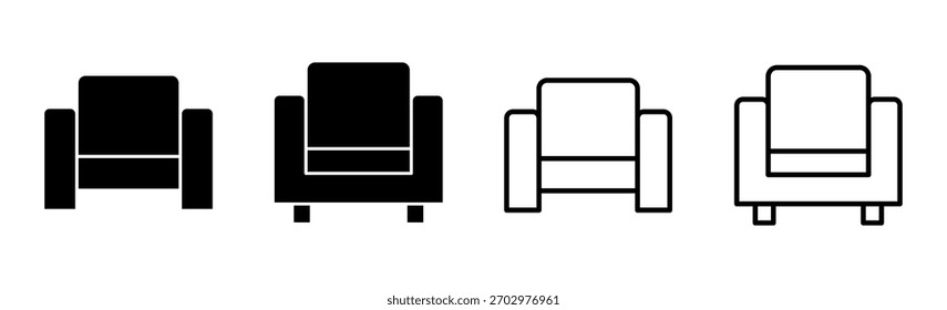 Conjunto de iconos de sofá. Ilustración de iconos de sofá