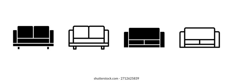 Conjunto de iconos de sofá. Ilustración de iconos de sofá