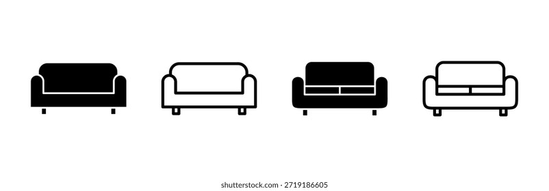 Conjunto de ícones do sofá. ilustração do ícone do sofá