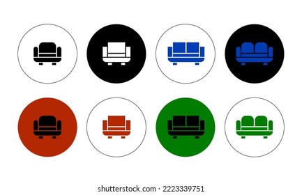 Sofa icon set. sofa icon illustration. flat sofa - stock vector.