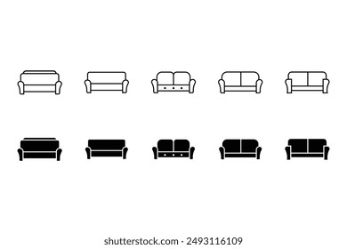 Sofa icon set. sofa icon illustration on white background