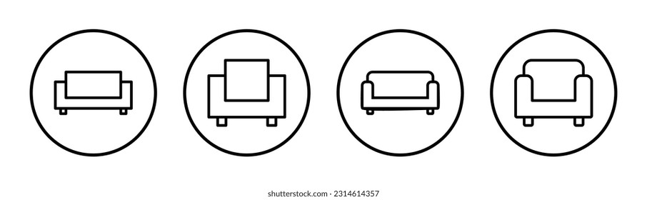 Sofa icon set illustration. sofa sign and symbol. furniture icon