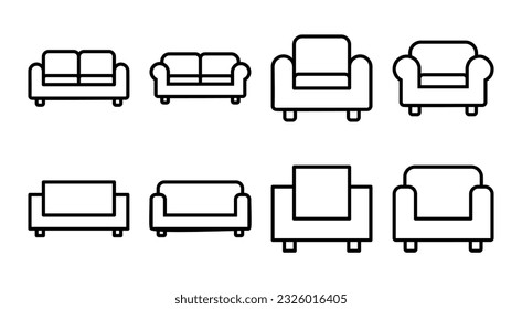 Icono Sofa set ilustración. símbolo y signo del sofá. icono de mobiliario