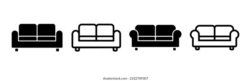 Sofa icon set illustration. sofa sign and symbol. furniture icon