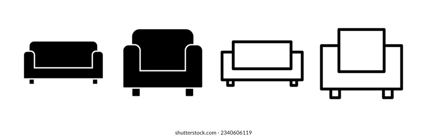 Sofa icon set illustration. sofa sign and symbol. furniture icon