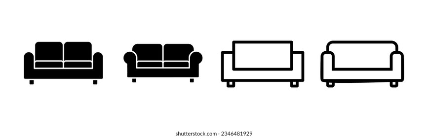 Sofa icon set illustration. sofa sign and symbol. furniture icon