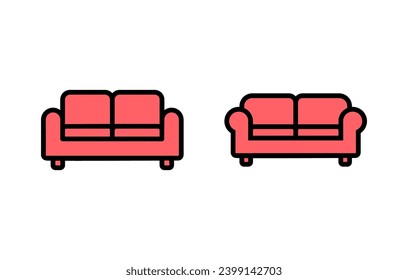 Icono Sofa set ilustración. símbolo y signo del sofá. icono de mobiliario