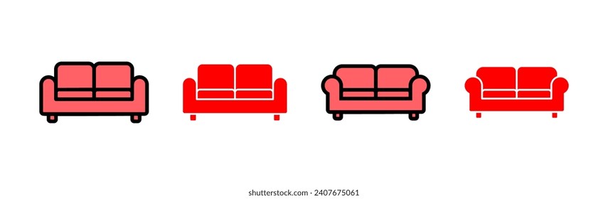 Sofa icon set illustration. sofa sign and symbol. furniture icon