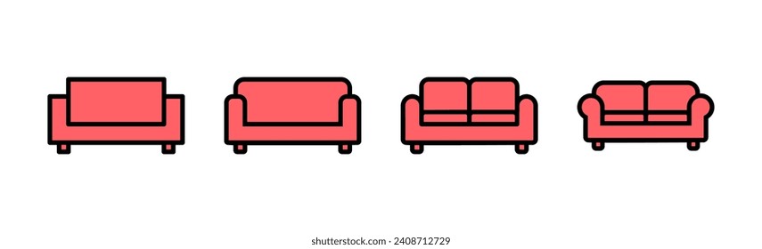 Icono Sofa set ilustración. símbolo y signo del sofá. icono de mobiliario