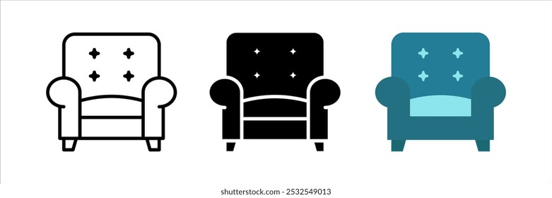 Conjunto de iconos de sofá. para concepto móvil y Diseño web. Ilustración vectorial sobre fondo blanco