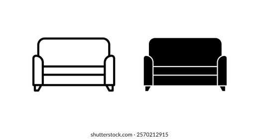 Sofa Icon set. Symbol isolated white background. vector illustration. color editable.