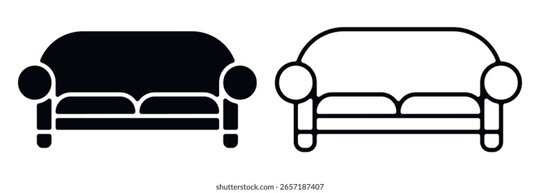 Sofa icon set. Vector illustration.