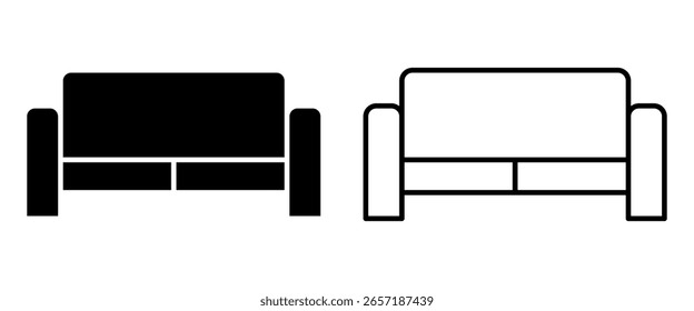 Ícone do Sofa definido. Ilustração vetorial.