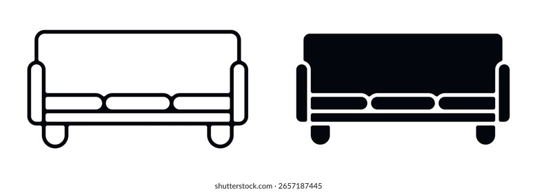 Conjunto de iconos de sofá. Ilustración vectorial.