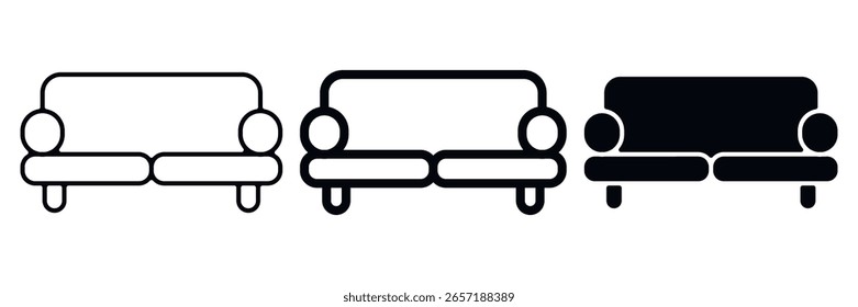 Sofa icon set. Vector illustration.