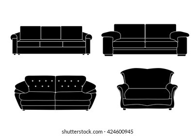Sofa Icon Set Vector Illustration Eps10
