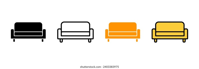 Sofa icon set vector. sofa sign and symbol. furniture icon